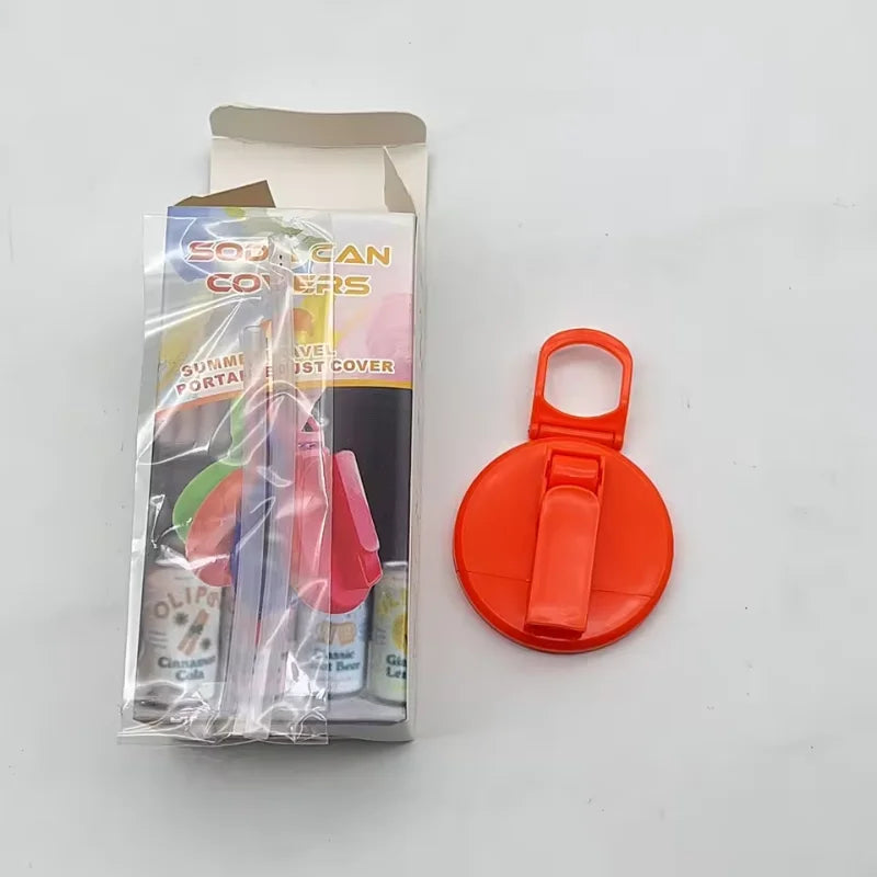 1PCS Soda Can Lid with Straws Reusable Silicone Lid Cover Portable Canned Beverages Juice Beer Straw Cap for Home Picnic