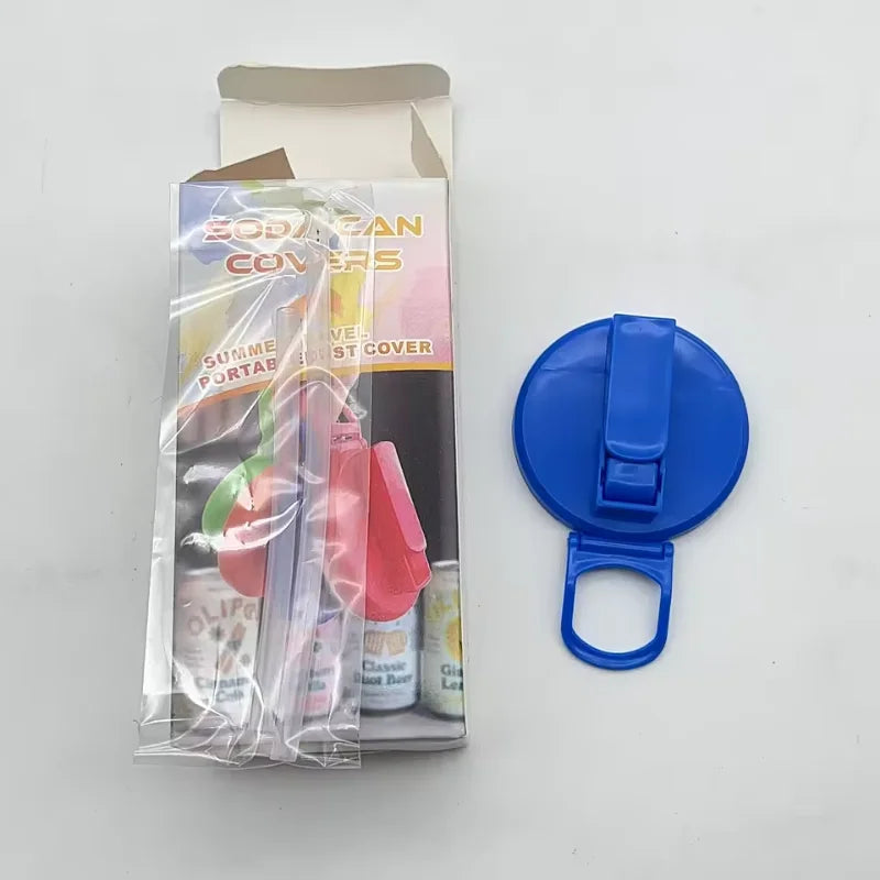 1PCS Soda Can Lid with  Straws Reusable Silicone Lid Cover Portable Canned Beverages Juice Beer Straw Cap for Home Picnic